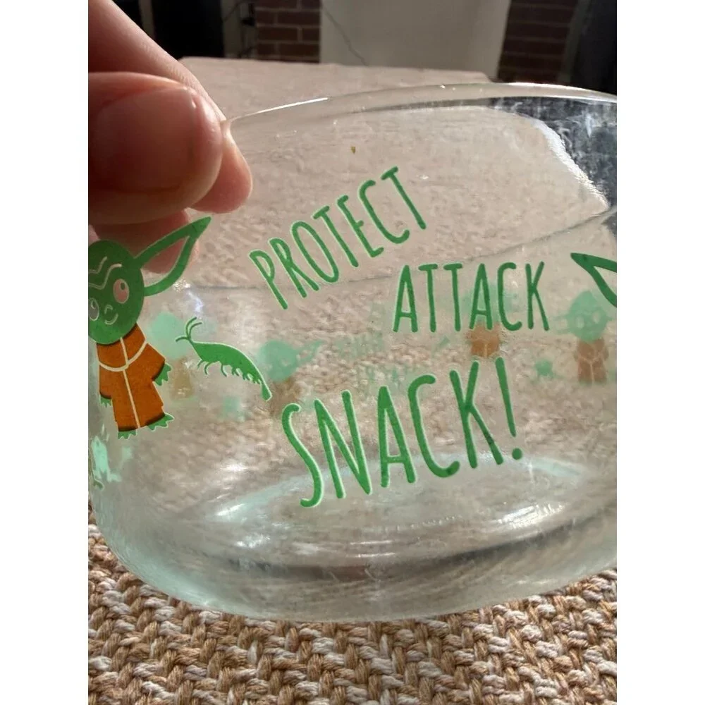 Baby Yoda snack attack glass bowl